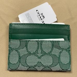Coach Card Case in Signature Jacquard